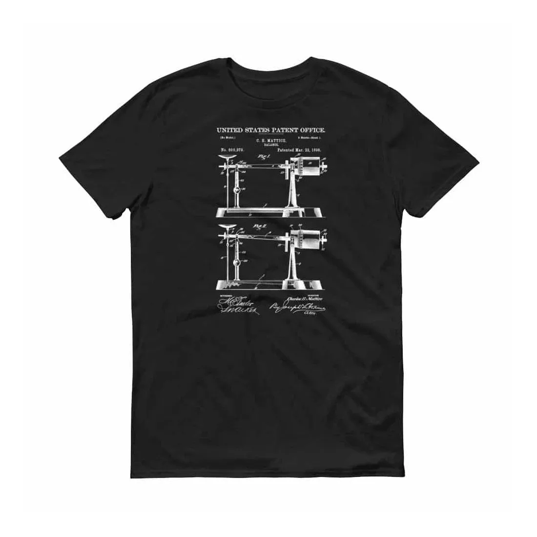 1898 Weight Scale Patent T-Shirt - Patent Shirt, Vintage Tool Shirt, Balance Shirt, Weighing, Instrument Patent, Balance Patent, Scale Shirt