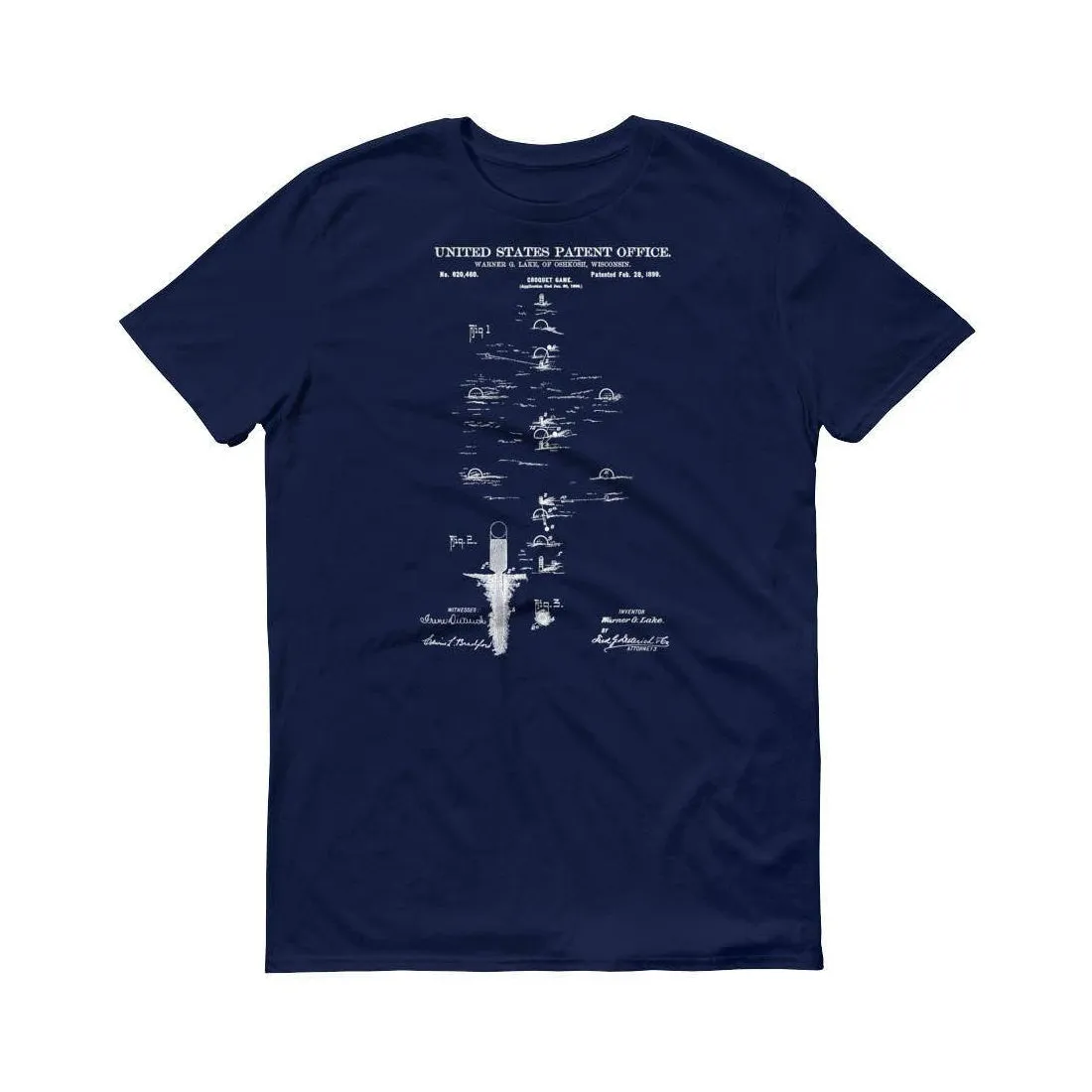 1899 Croquet Game Patent T-Shirt - Croquet Shirt, Croquet Game Patent, Croquet Fan Gift, Croquet Player Gift, Vintage Croquet, Sport Patent