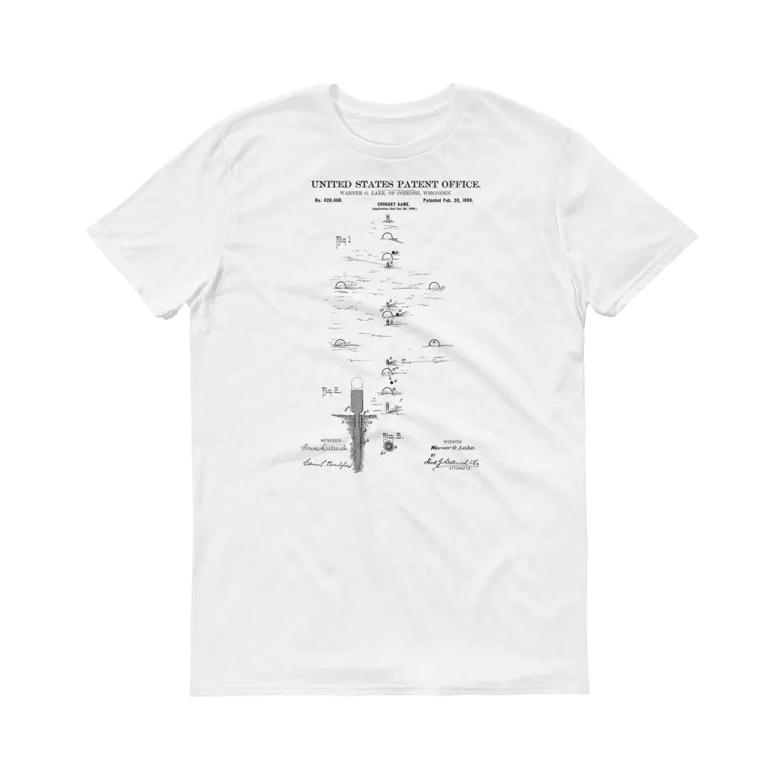 1899 Croquet Game Patent T-Shirt - Croquet Shirt, Croquet Game Patent, Croquet Fan Gift, Croquet Player Gift, Vintage Croquet, Sport Patent