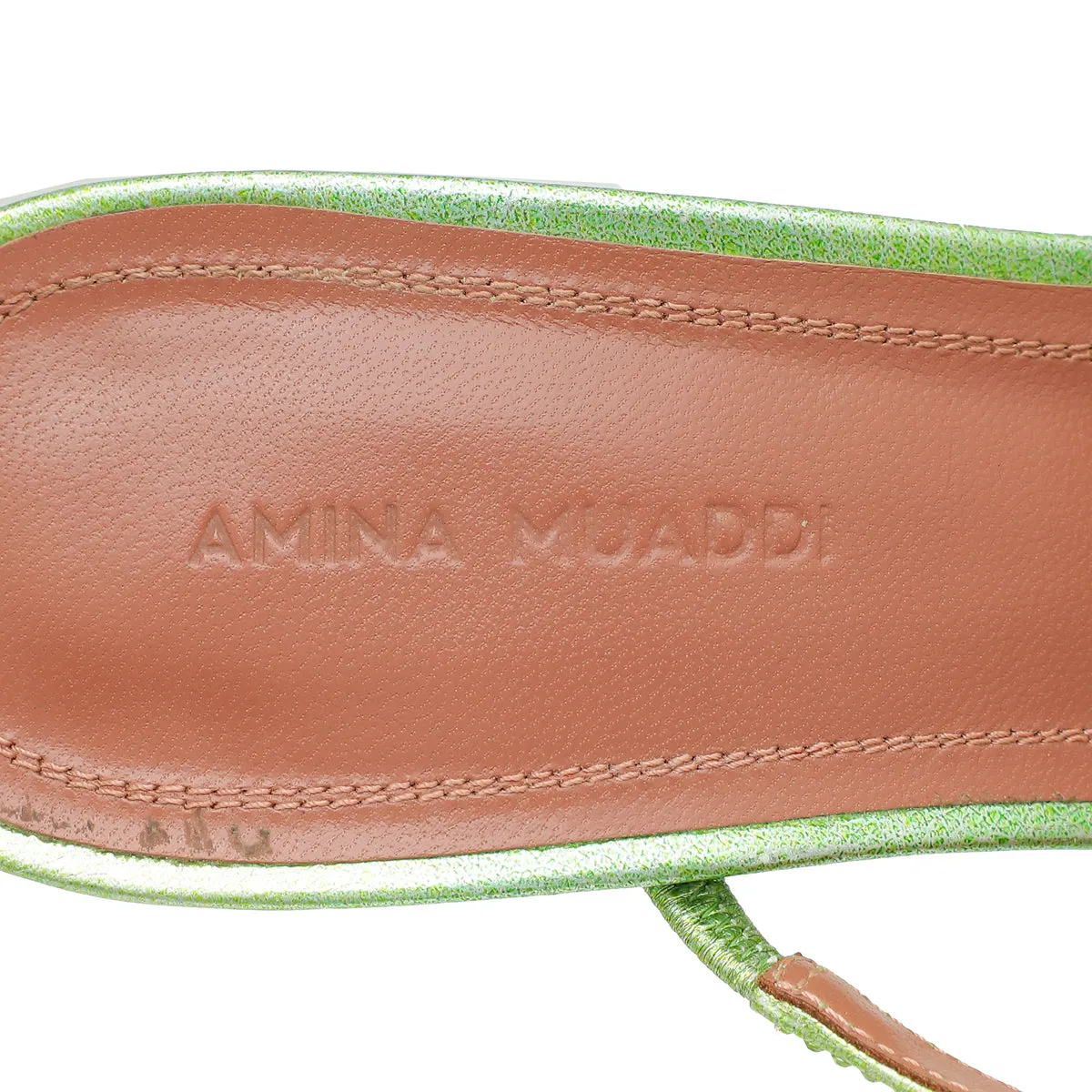 Amina Muaddi Apple Green Ami 105 Sandal 37.5