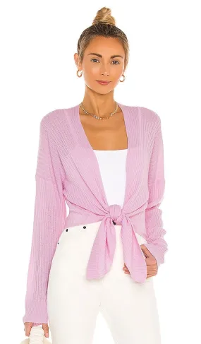 Autumn Cashmere X REVOLVE Tie Front Rib Cardigan in Pink