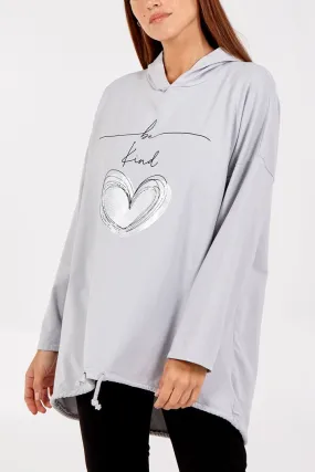 BE KIND -  LOVE HEART HOODY