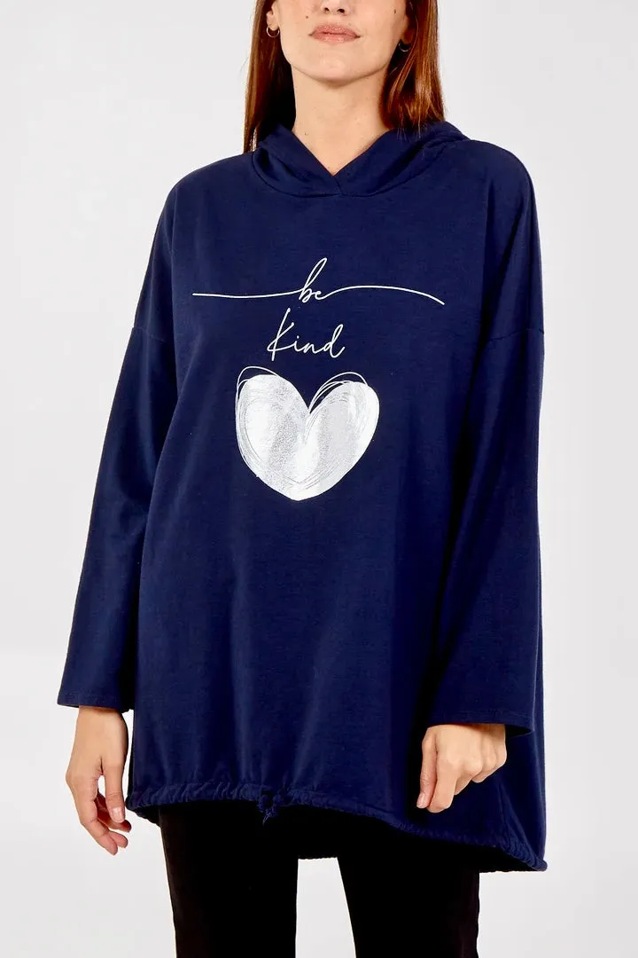 BE KIND -  LOVE HEART HOODY