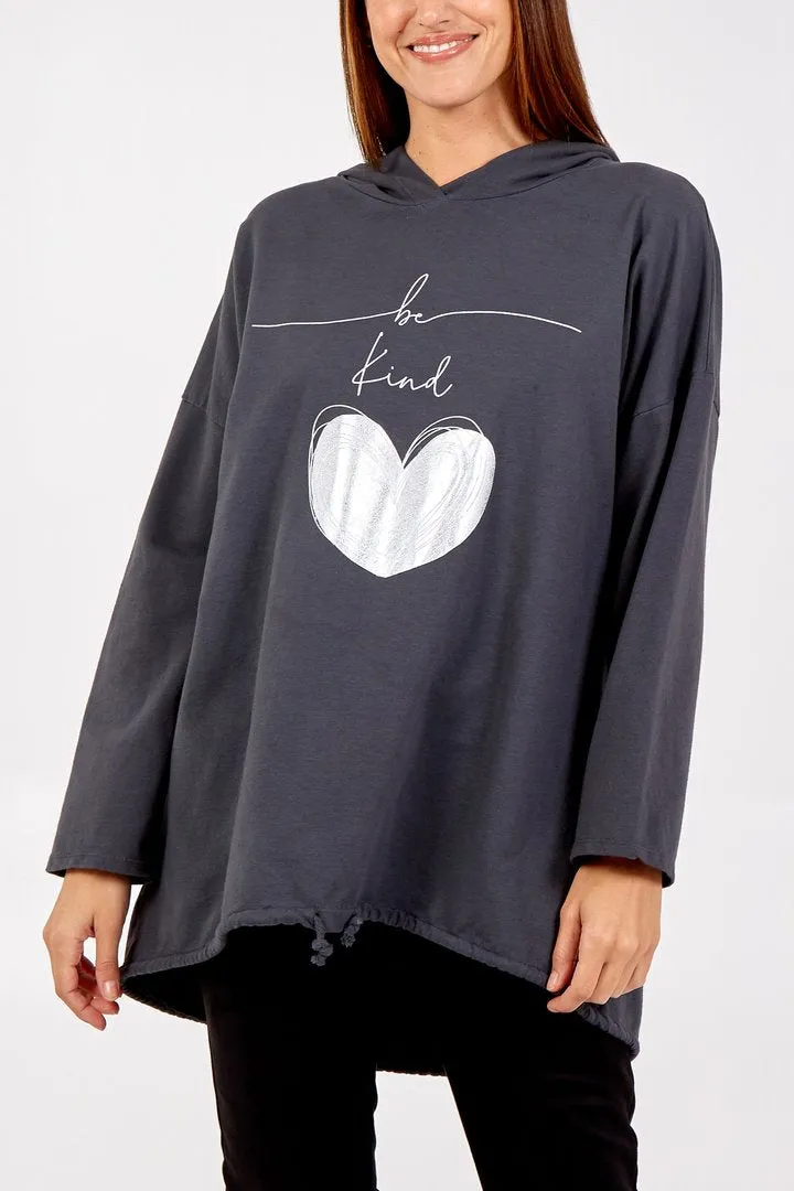BE KIND -  LOVE HEART HOODY