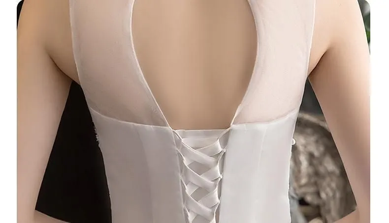 Beautiful High Neck Wedding Dress Ball Gown