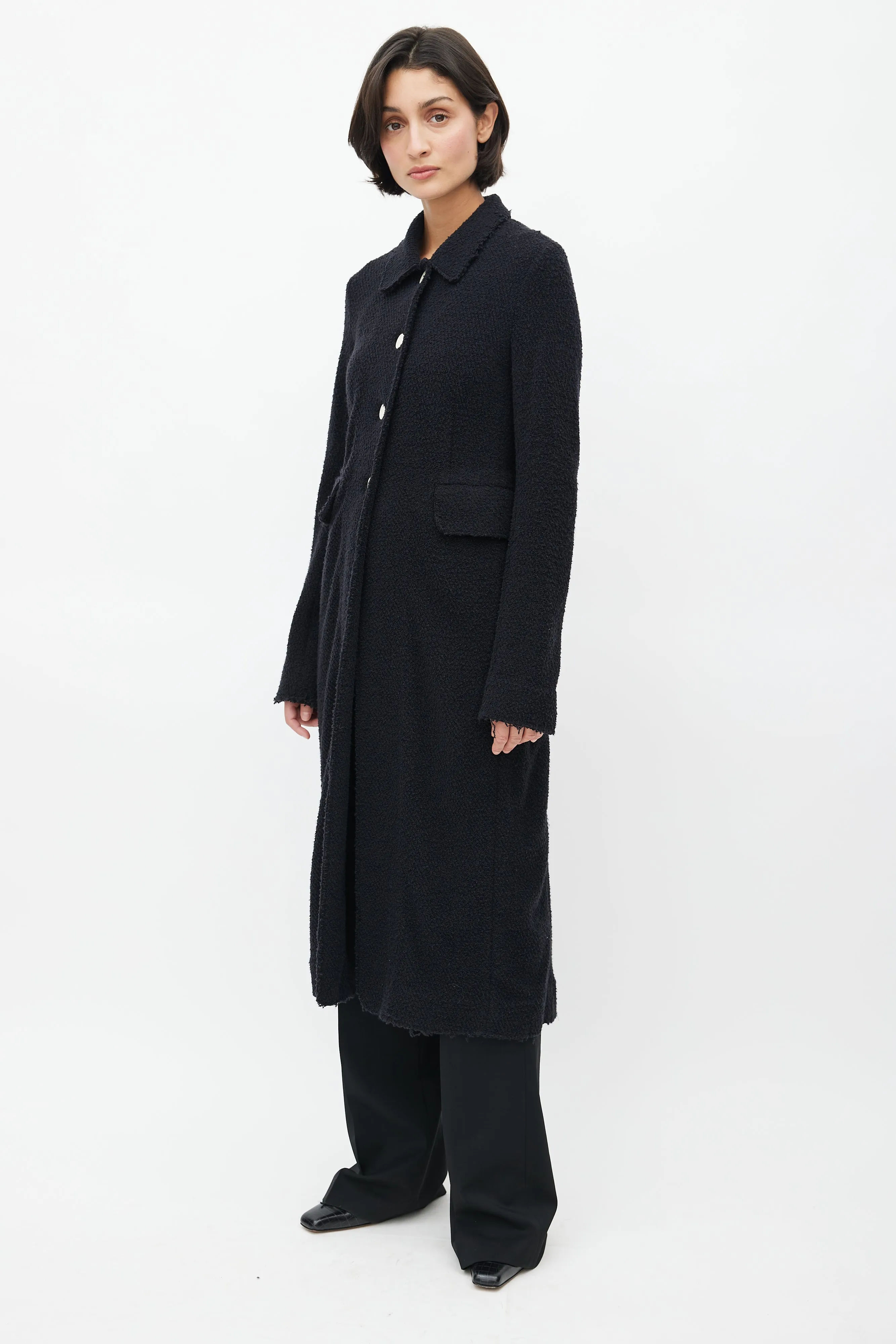 Black Adonide Textured Coat