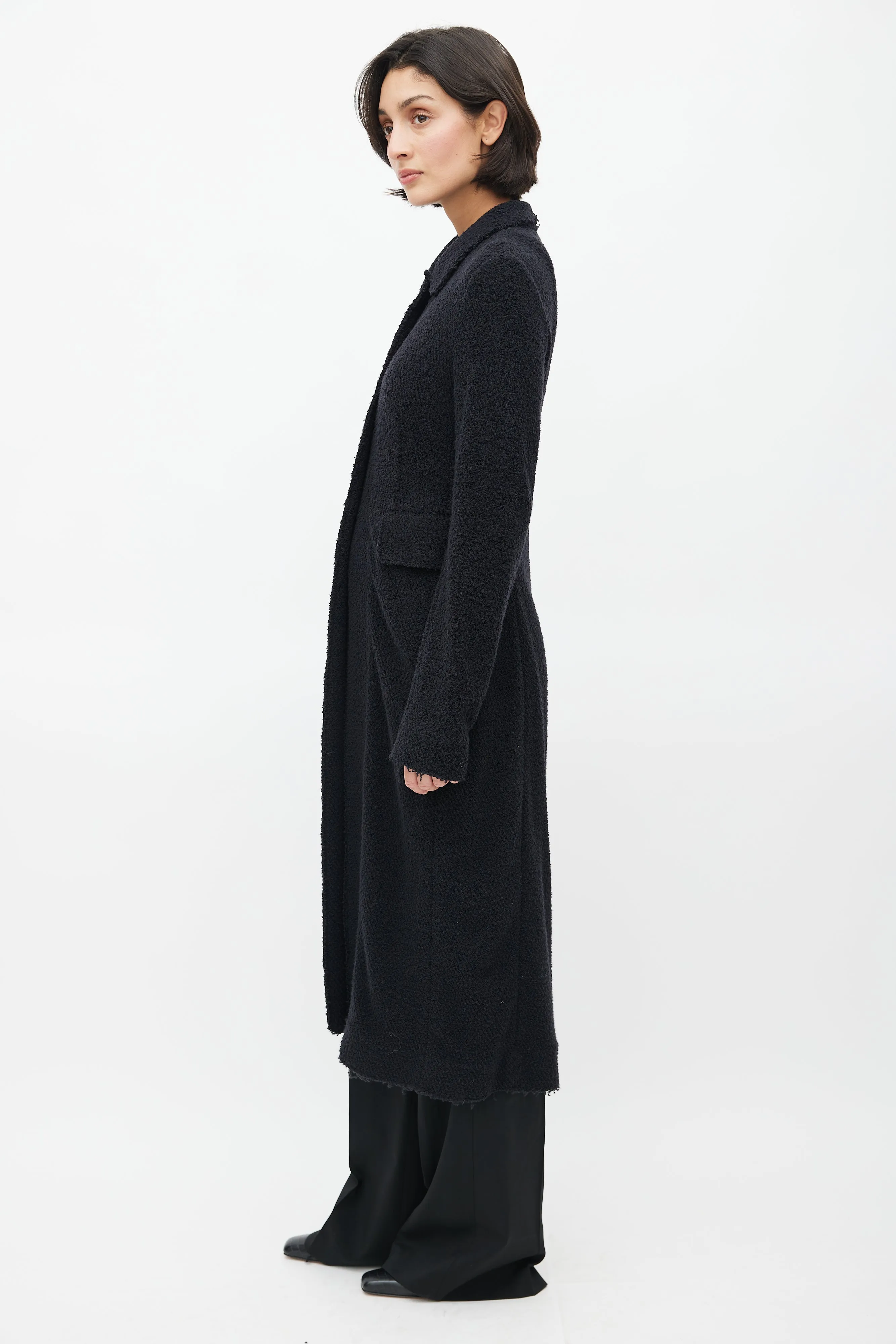 Black Adonide Textured Coat