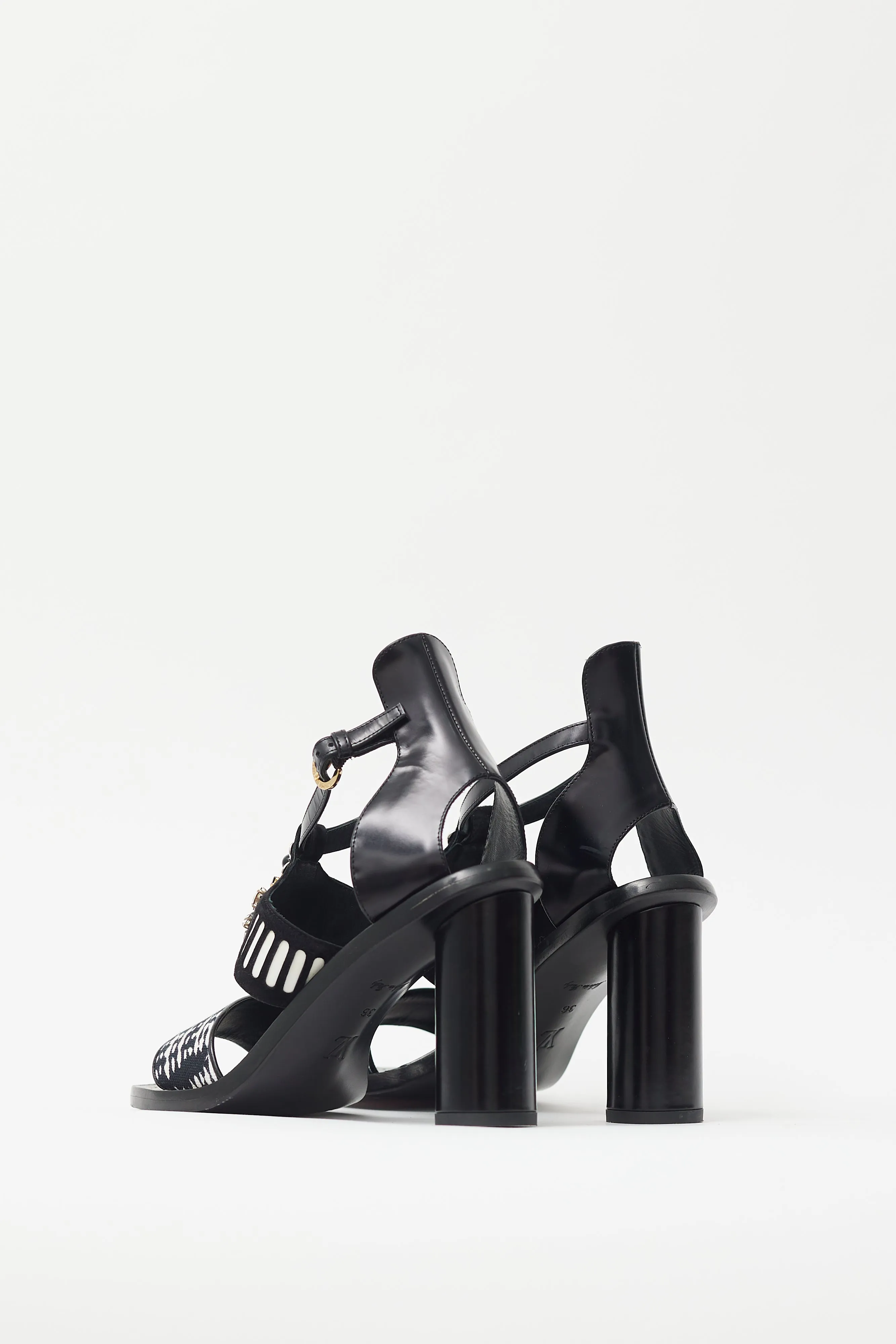 Black & Multicolour Embellished Heel