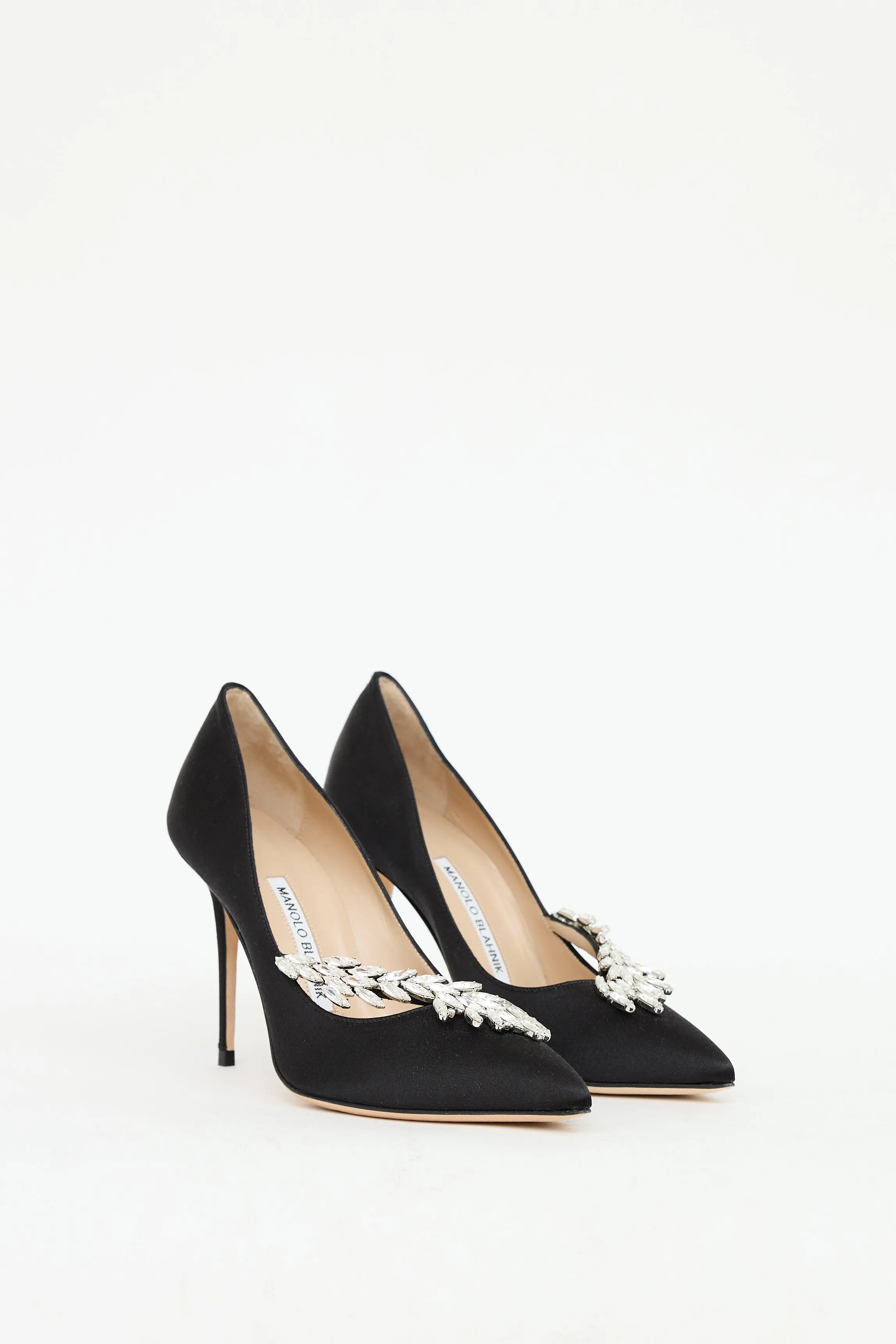 Black Satin & Crystal Nadira Pump