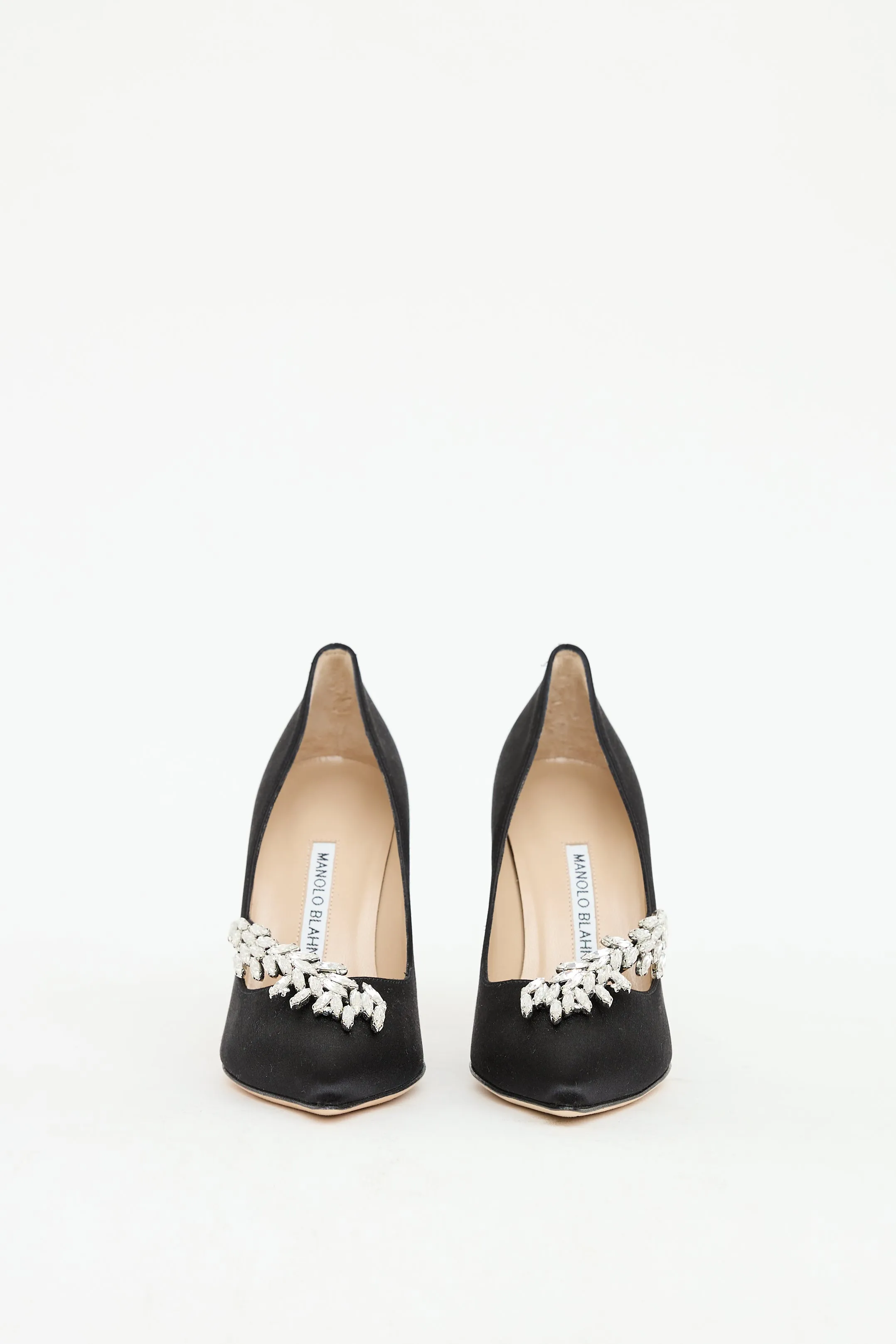 Black Satin & Crystal Nadira Pump