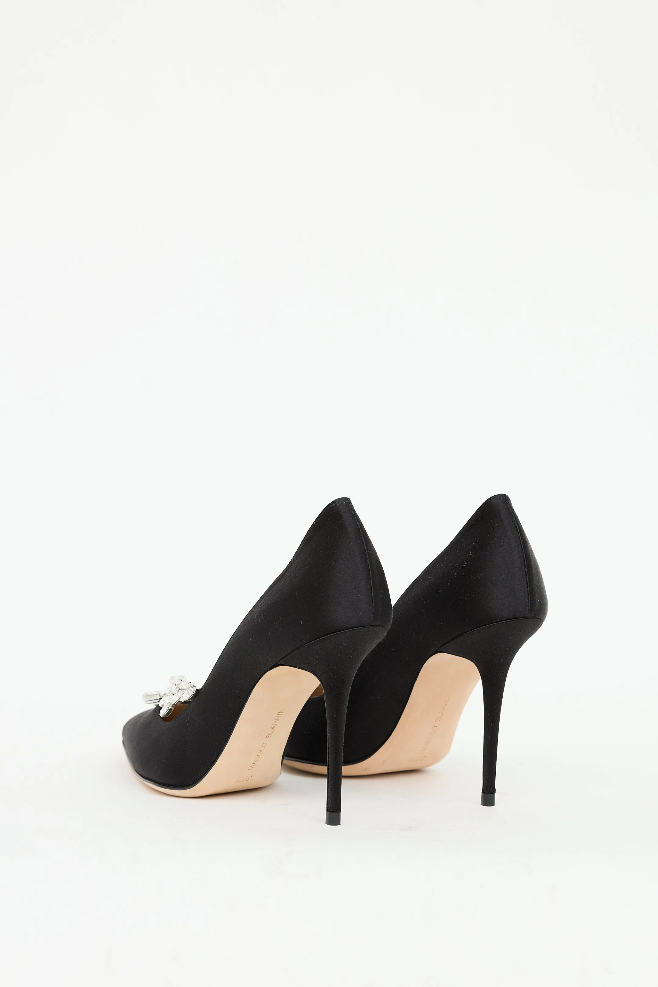 Black Satin & Crystal Nadira Pump