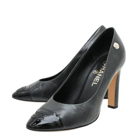 Chanel Bicolor CC Cap Toe Camellia Pumps 37.5