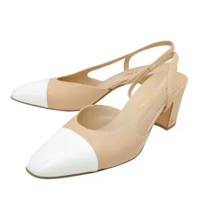 Chanel Bicolor CC Cap Toe Slingback 40