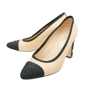Chanel Bicolor Chained Heel Pumps 37.5