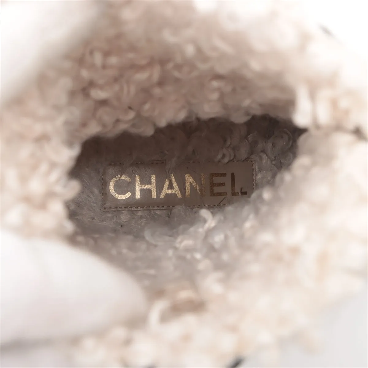 Chanel Coco Patent Leather X Fabric Short Boots 36  Black G36702 Double Turn Locks Insol Wool