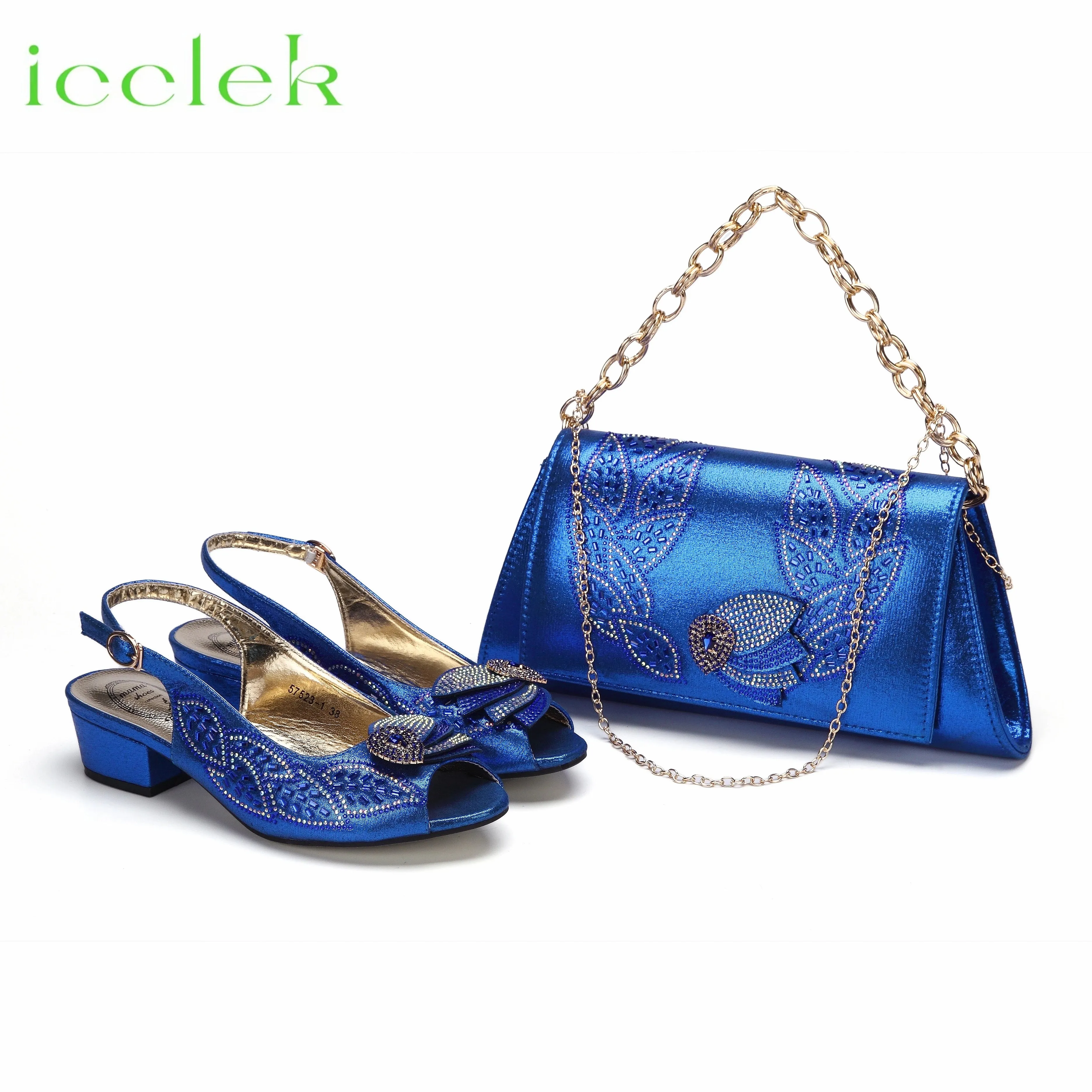 Elegant Low Heels Ladies Shoes And Bag Set