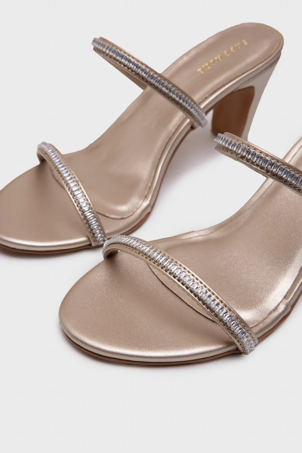 Embellished Gold Heels