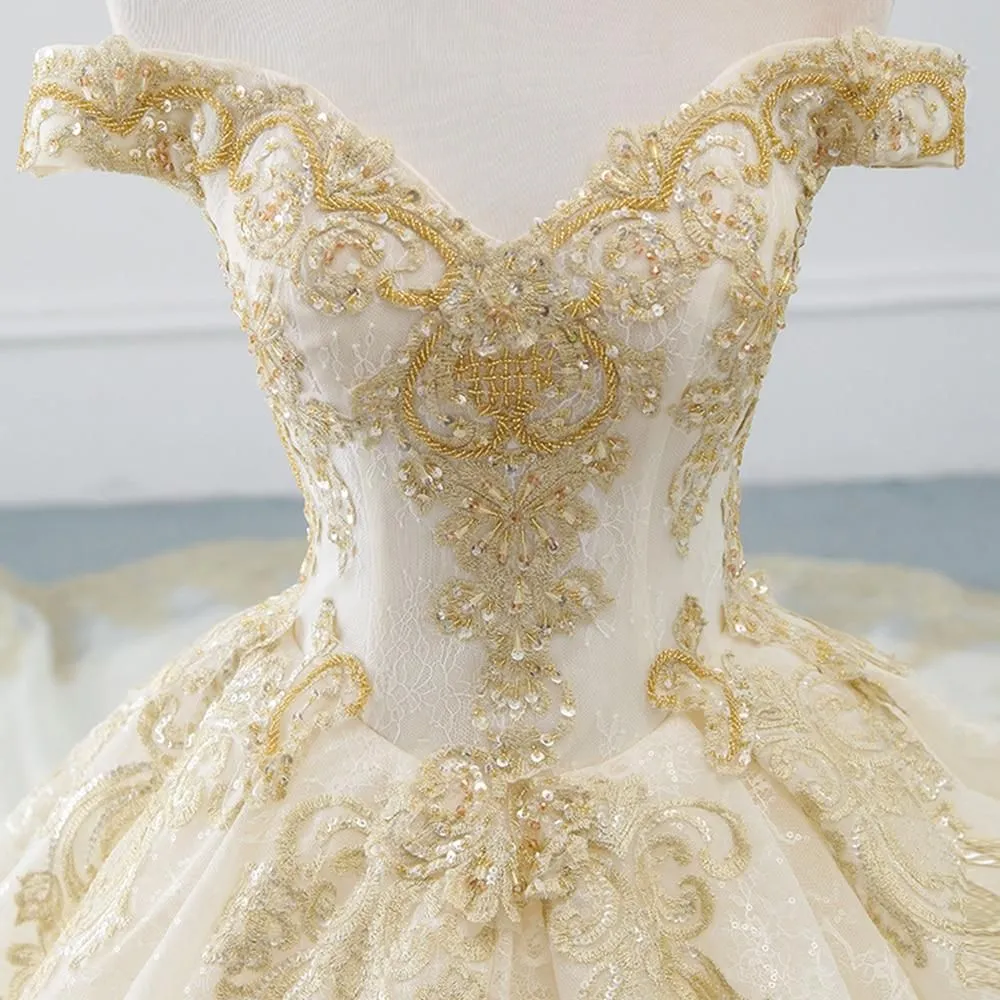 Gorgeous Ball Gown Wedding Dress with Beading