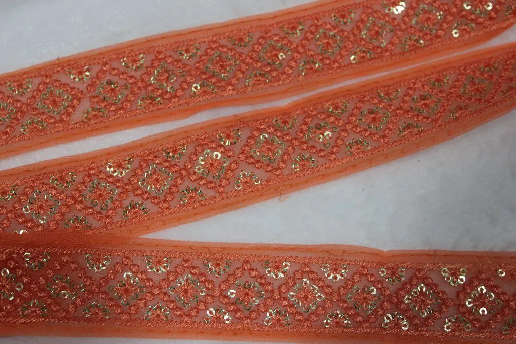 Orange Fancy Threadwork Border