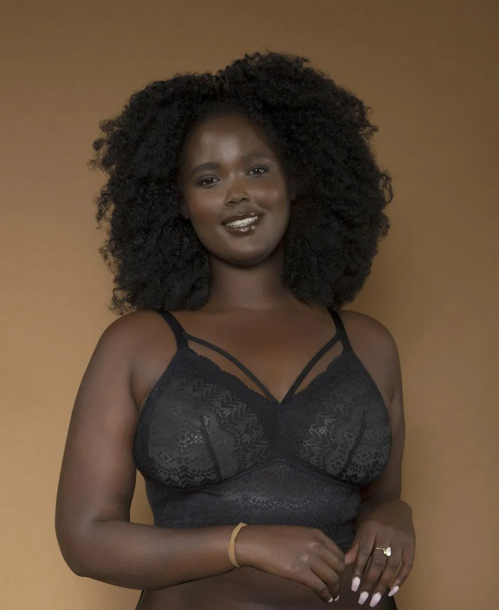 Parfait Mia Lace Wire-free Padded Lace Bralette - Black