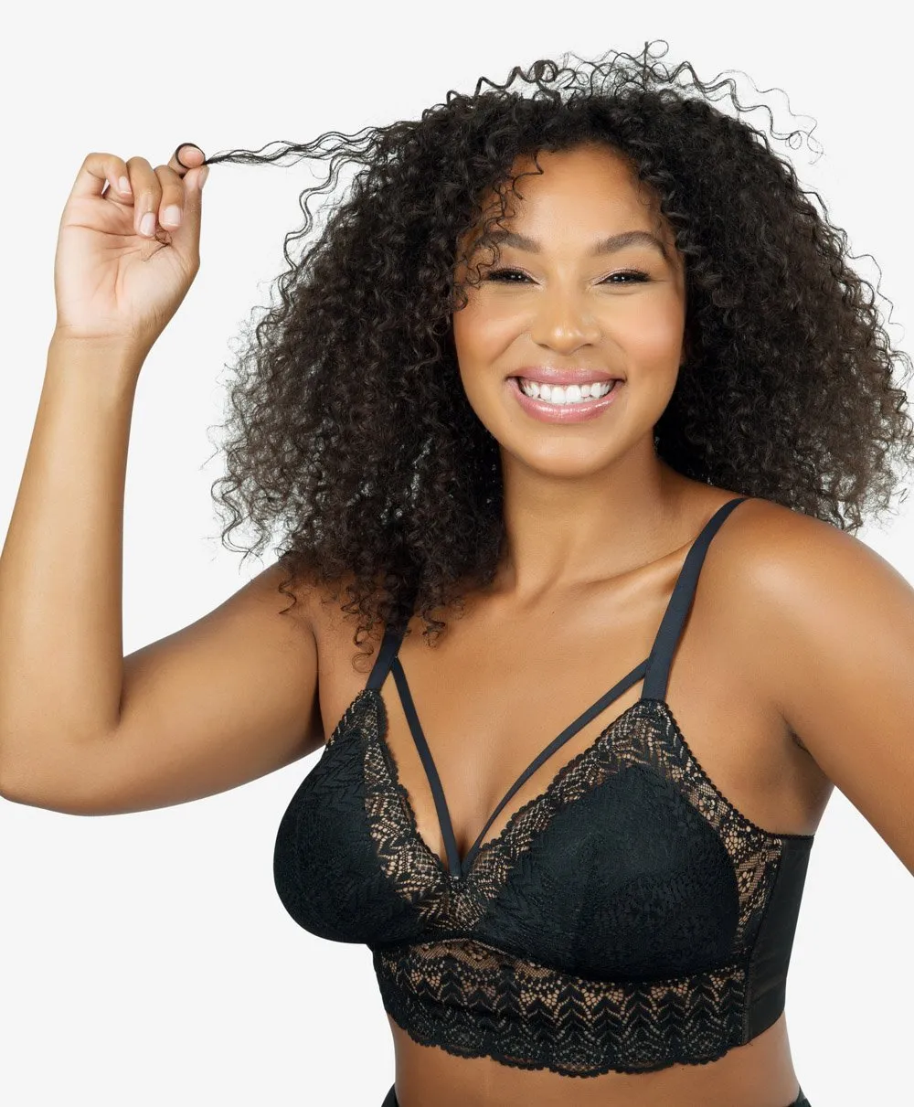 Parfait Mia Lace Wire-free Padded Lace Bralette - Black