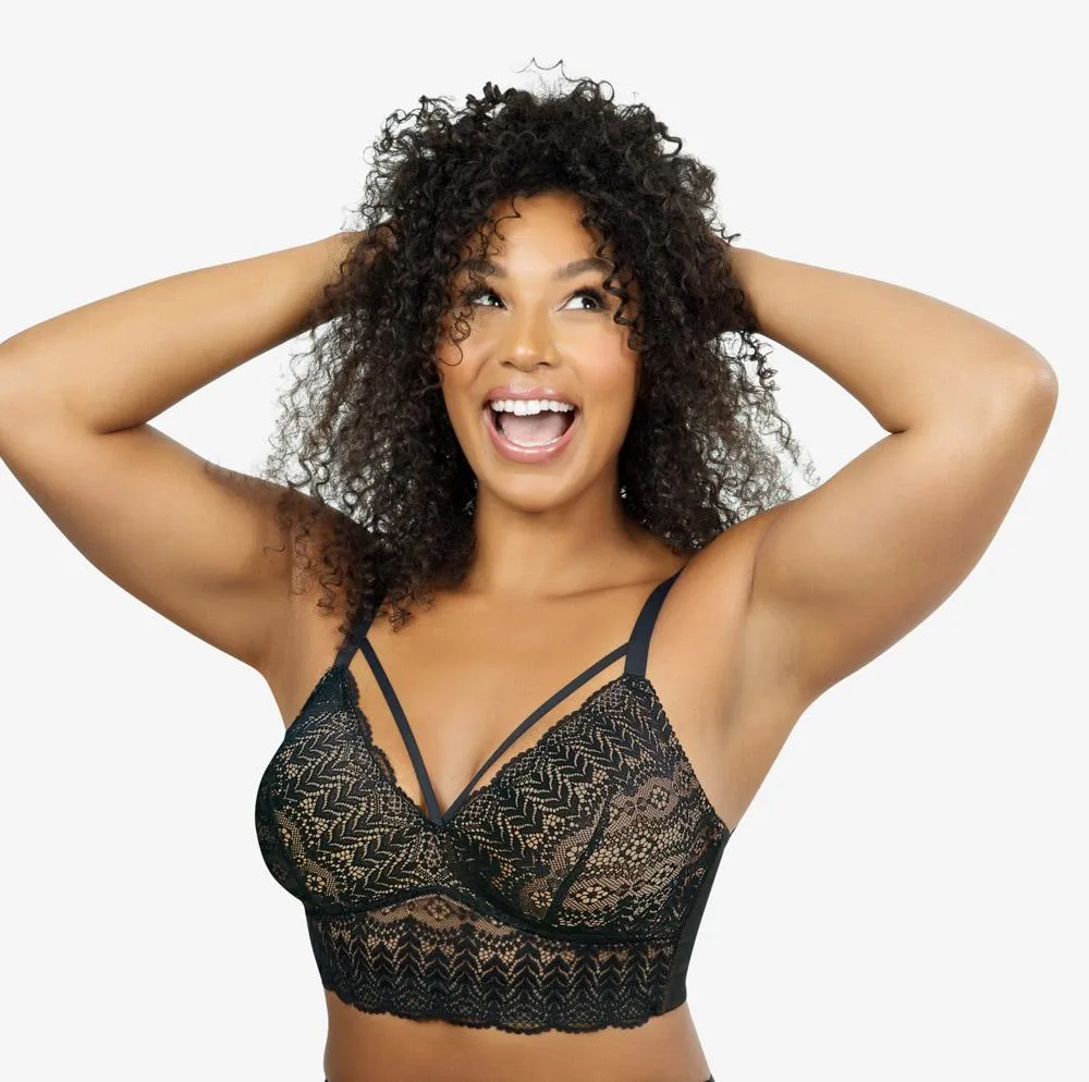 Parfait Mia Lace Wire-free Padded Lace Bralette - Black