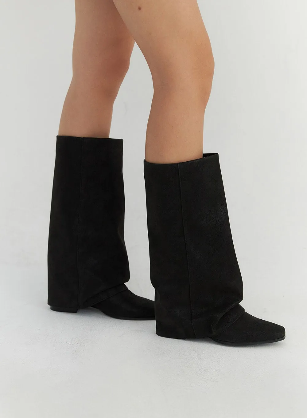 Rouched Faux Leather Boots CO304
