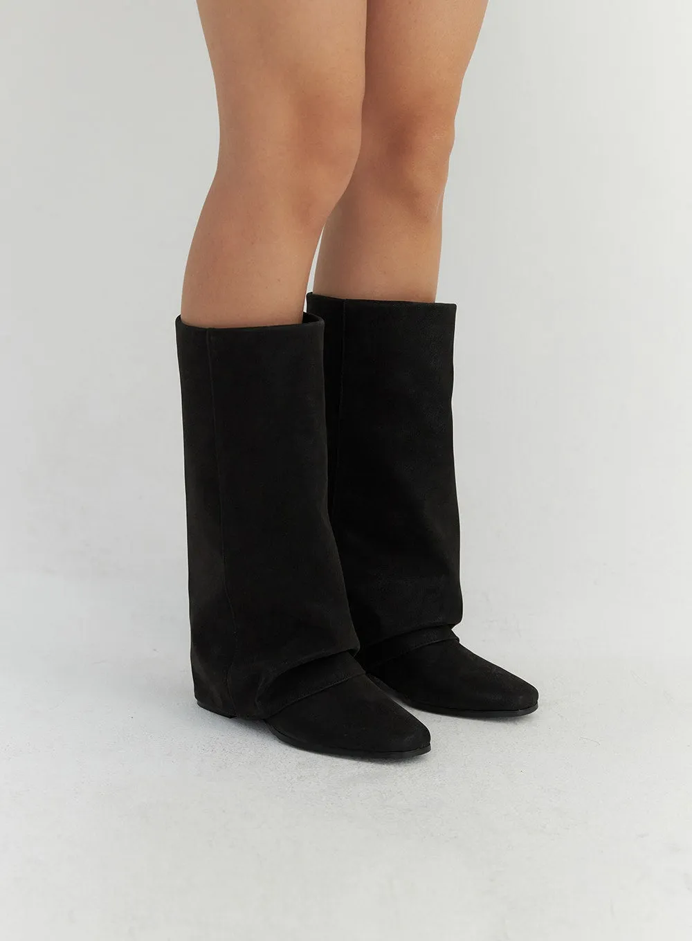 Rouched Faux Leather Boots CO304