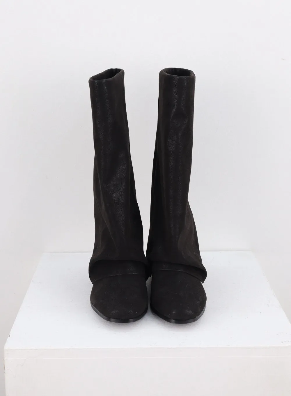 Rouched Faux Leather Boots CO304
