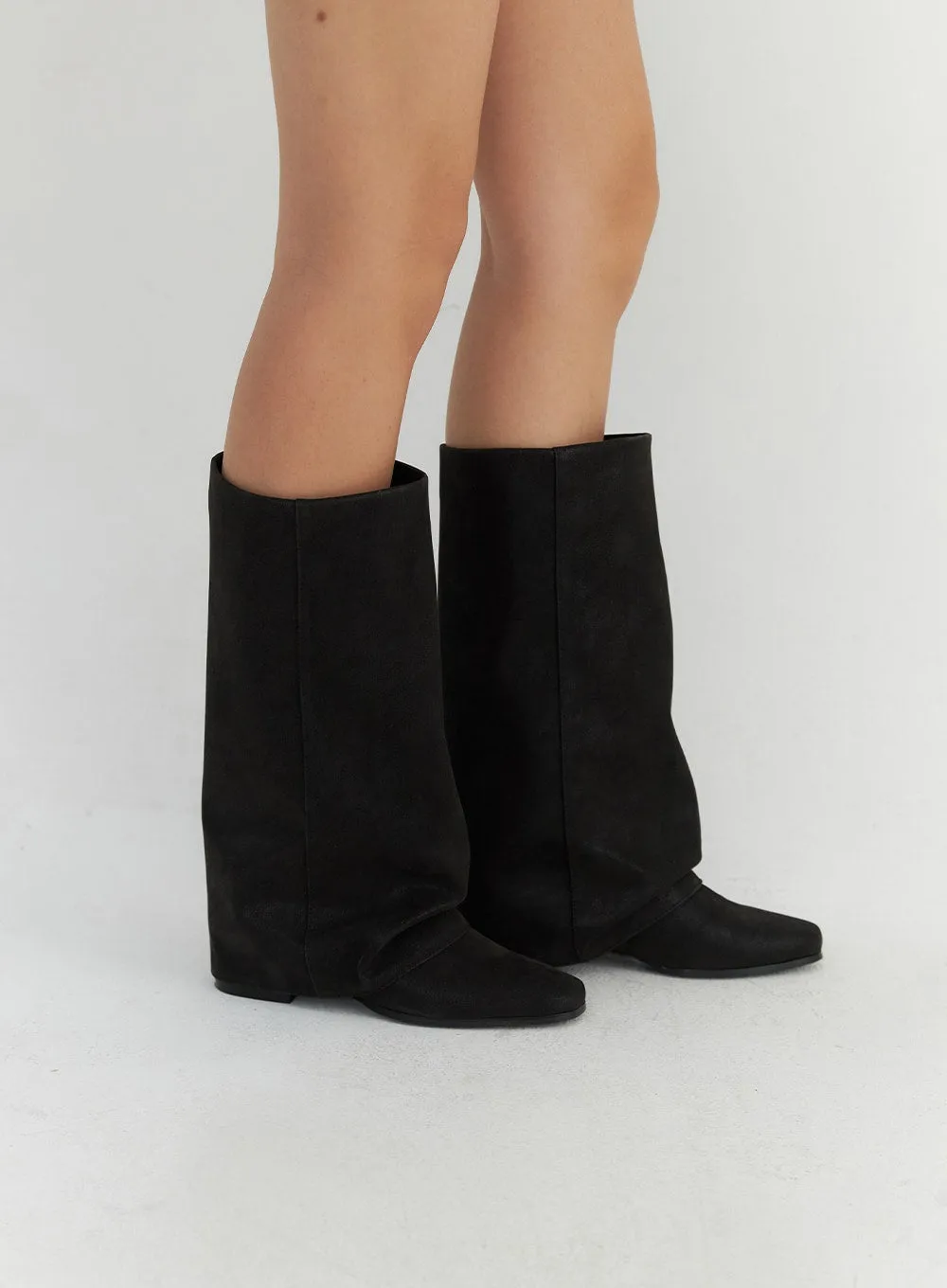 Rouched Faux Leather Boots CO304