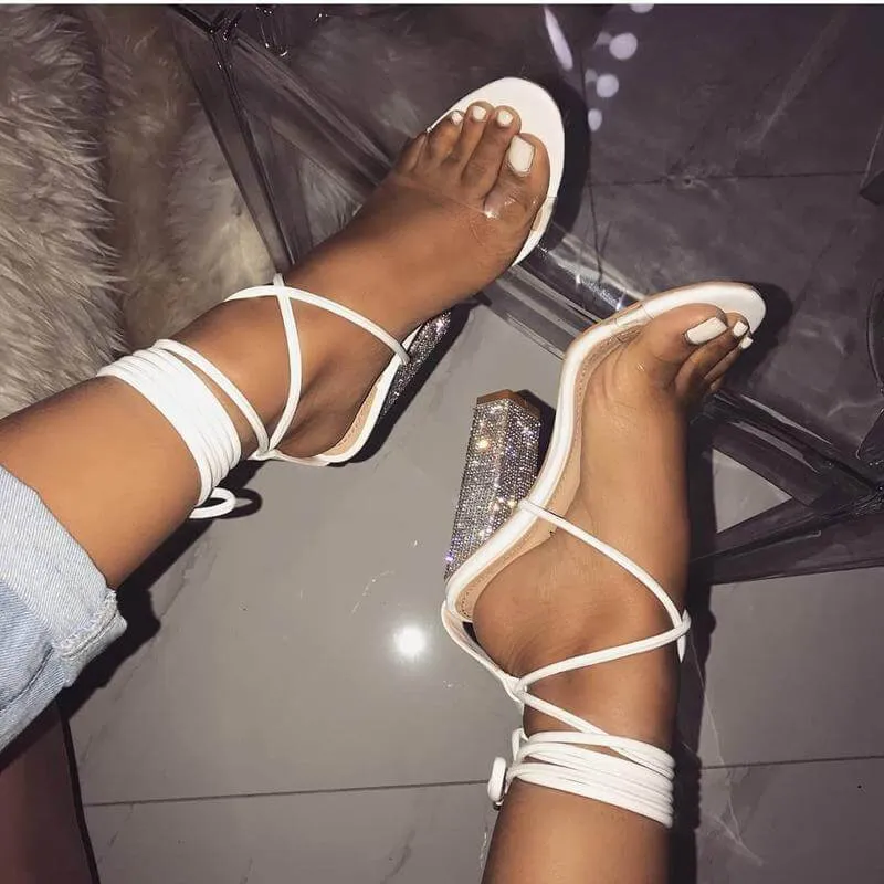 Thick-heeled High-heeled Open-toed