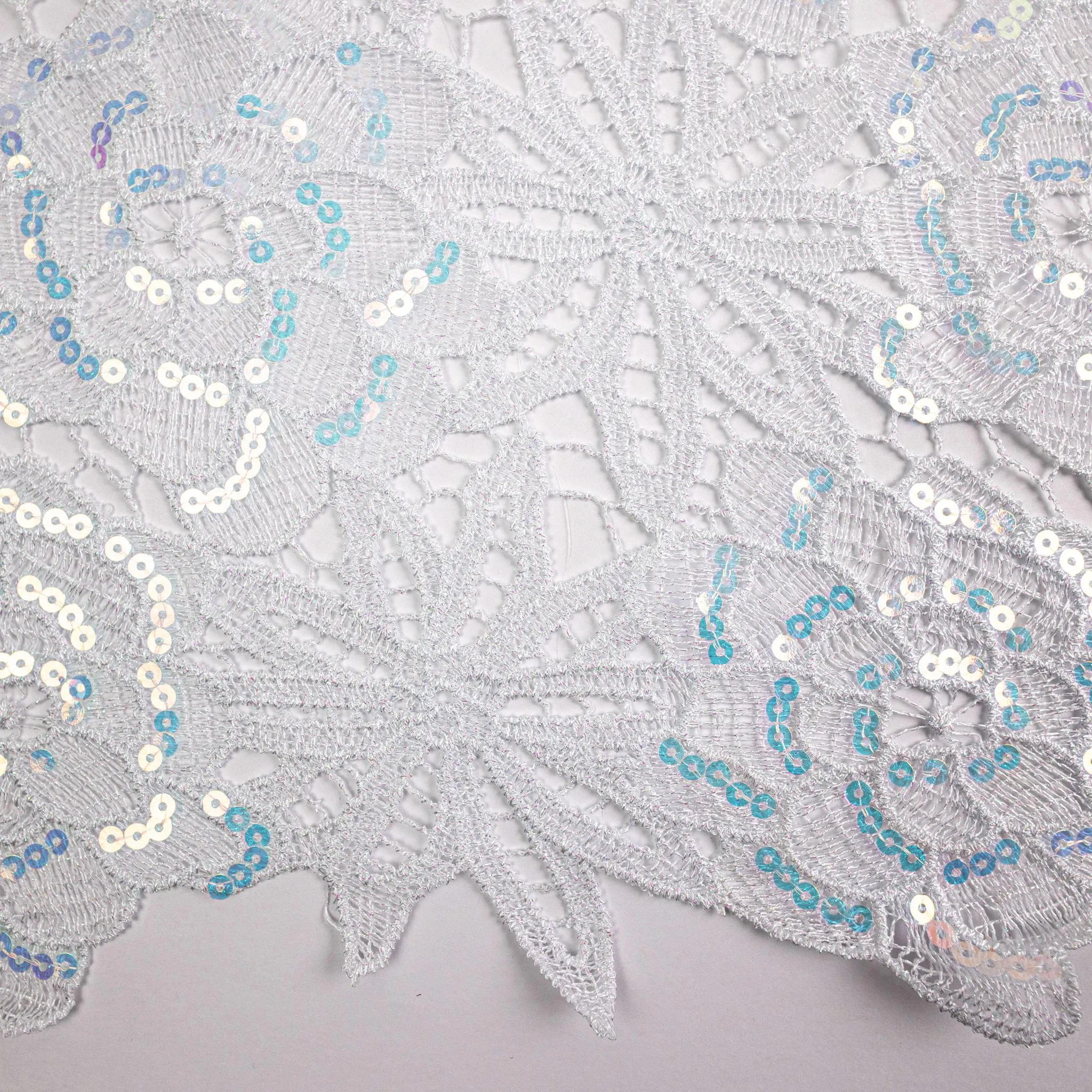 White Sequence Cord Lace