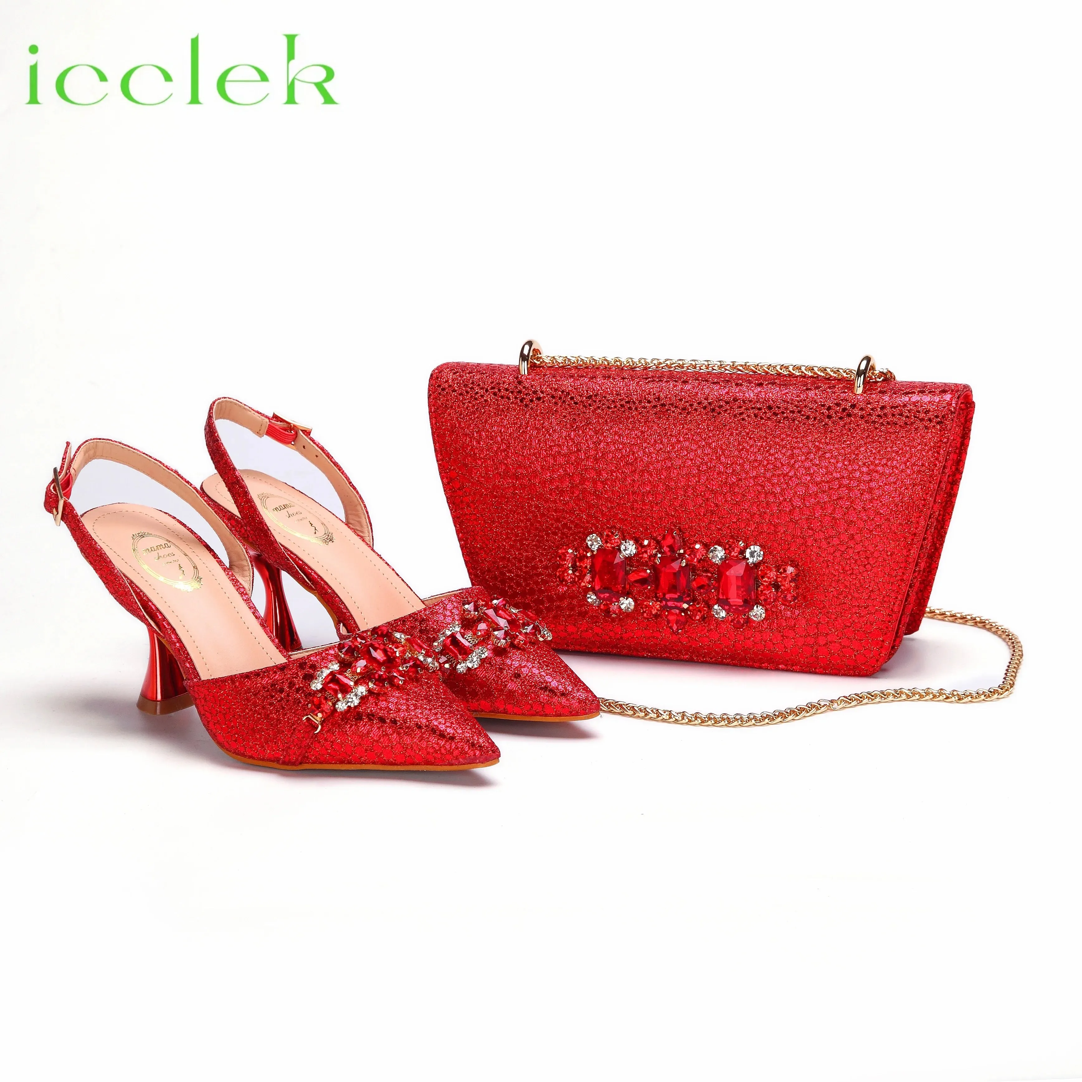 Women's Shoes and Bag Set with Pointed Toe