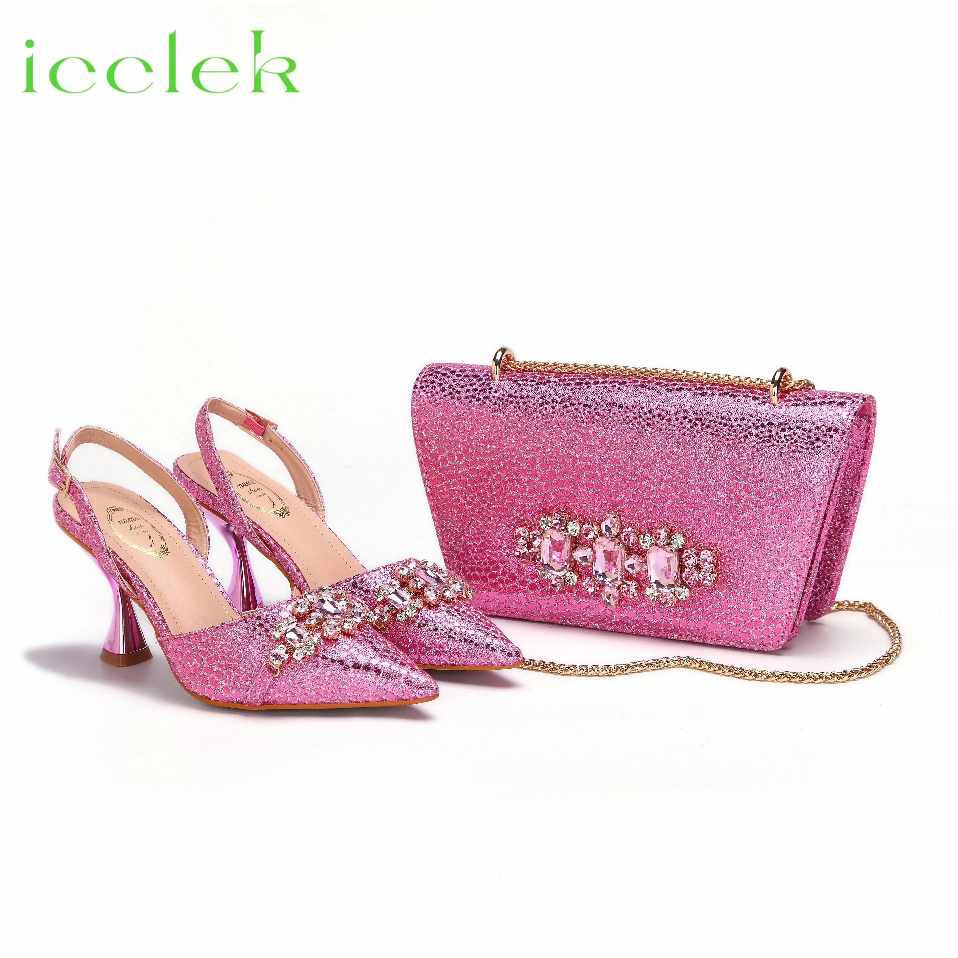 Women's Shoes and Bag Set with Pointed Toe